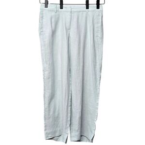 Banana Republic 100% Linen Wide Leg Pants Women Large Petite Pastel Blue Coastal